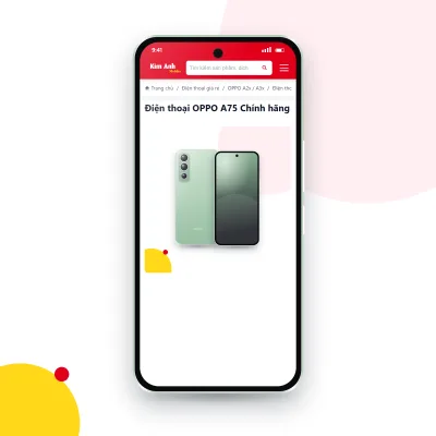 Điện thoại OPPO A75 đang mở trang sản phẩm trên epkinhdienthoai.vn (ảnh minh hoạ)