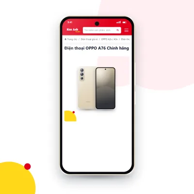 Điện thoại OPPO A76 đang mở trang sản phẩm trên epkinhdienthoai.vn (ảnh minh hoạ)