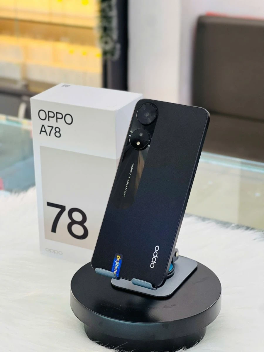 Điện thoại OPPO A78 màu đen chính hãng giá rẻ tại Kim Anh Mobile Đà Nẵng.