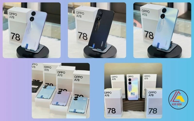 Điện thoại OPPO A78 nhiều màu sắc chính hãng giá rẻ tại Kim Anh Mobile Đà Nẵng.