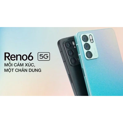 Điện thoại OPPO Reno 6 màu xanh bạc chính hãng giá tốt tại Kim Anh Mobile Đà Nẵng.