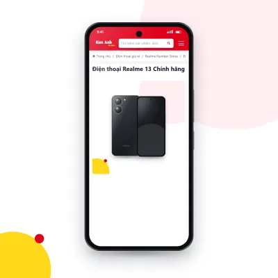 Điện thoại realme 13 đang mở trang sản phẩm trên epkinhdienthoai.vn (ảnh minh hoạ)
