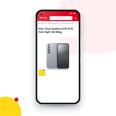 Điện thoại realme A17k đang mở trang sản phẩm trên epkinhdienthoai.vn (ảnh minh hoạ)