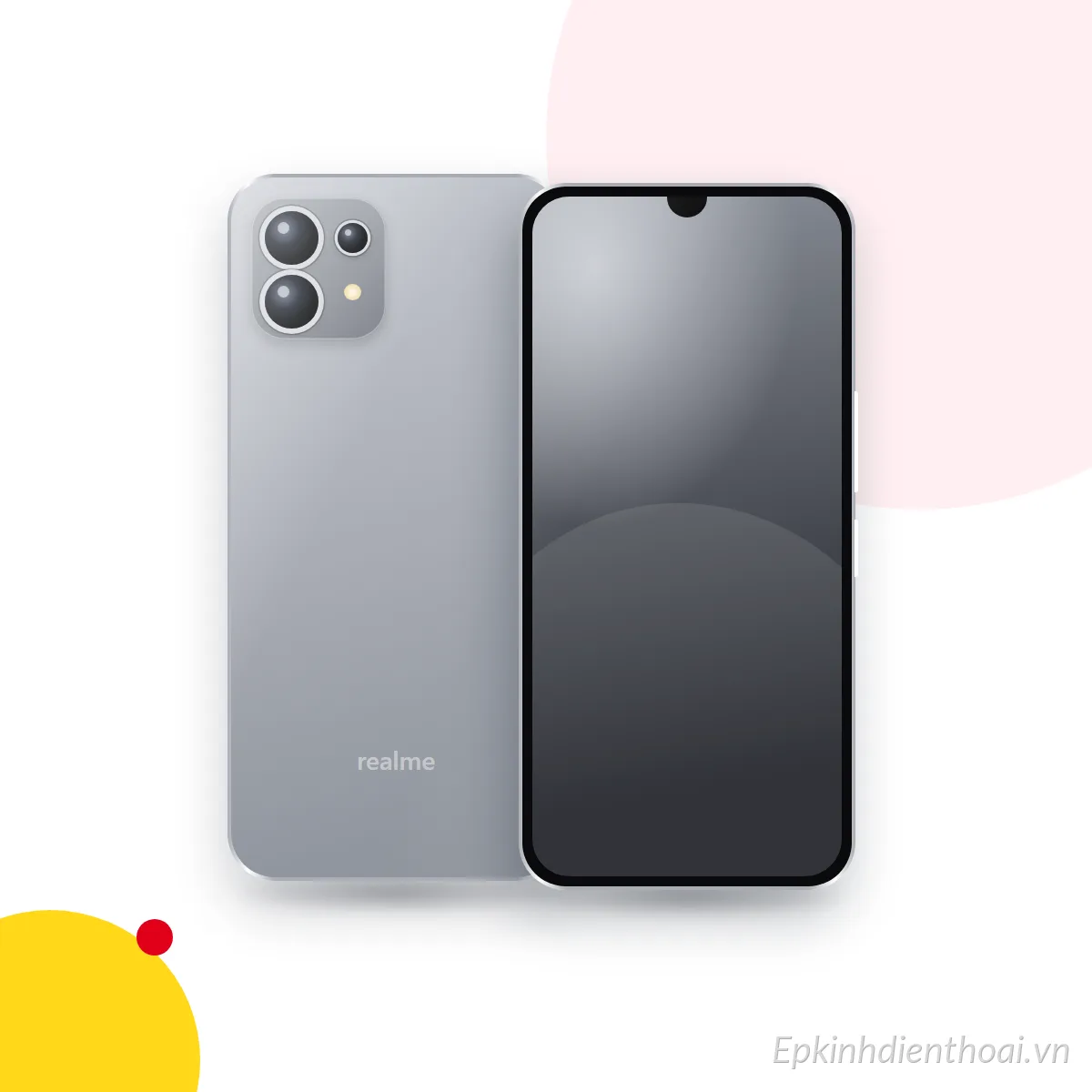 Mặt trước và mặt sau điện thoại realme C25 (ảnh minh hoạ)