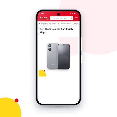 Điện thoại realme C65 đang mở trang sản phẩm trên epkinhdienthoai.vn (ảnh minh hoạ)