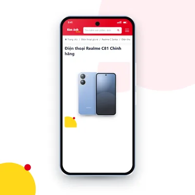 Điện thoại realme C81 đang mở trang sản phẩm trên epkinhdienthoai.vn (ảnh minh hoạ)