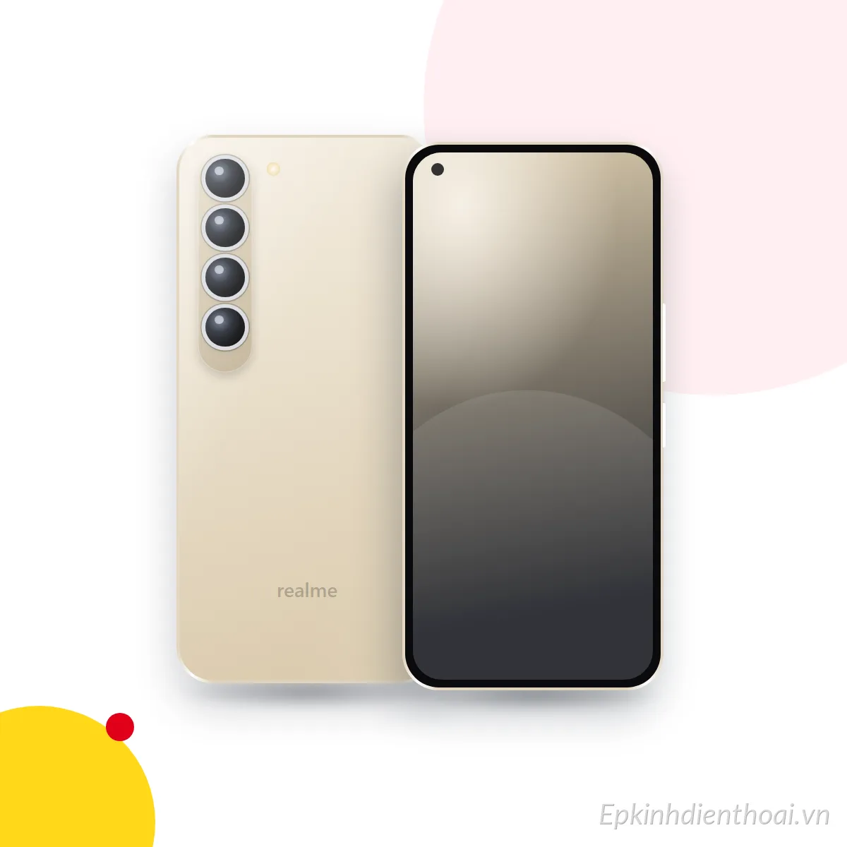 Mặt trước và mặt sau điện thoại realme Narzo 50i Prime (ảnh minh hoạ)