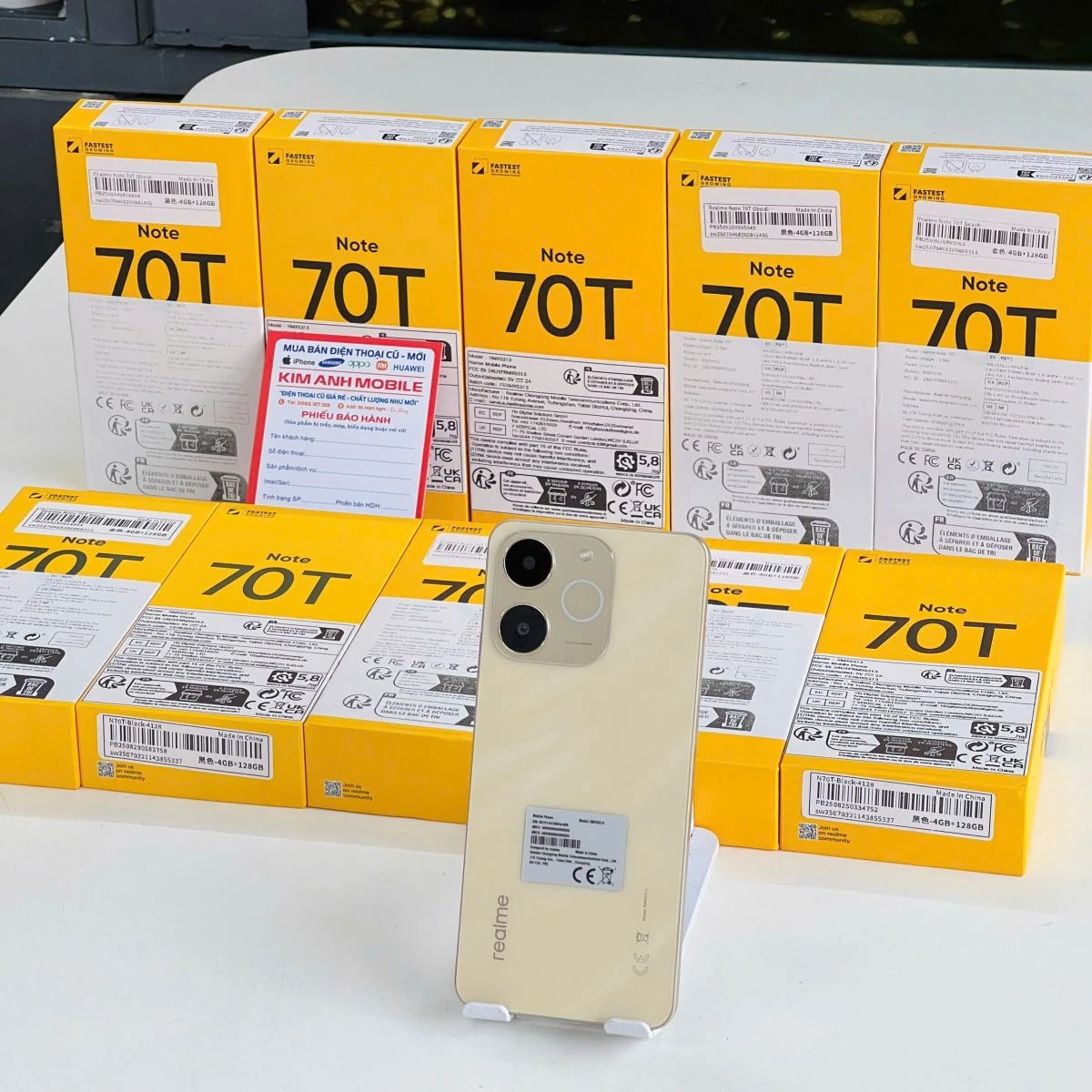 Điện thoại Realme Note 70T màu vàng mới nguyên hộp, giá rẻ tại Kim Anh Mobile Đà Nẵng
