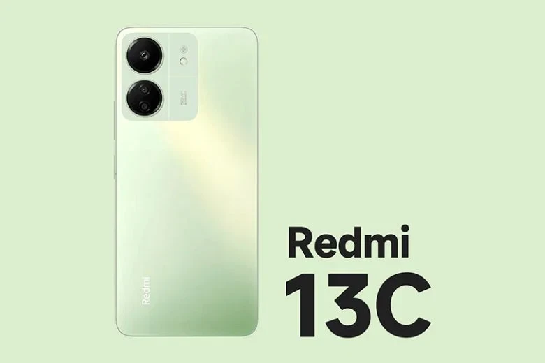 Điện thoại Redmi 13C màu xanh nhạt giá rẻ tại Kim Anh Mobile Đà Nẵng.