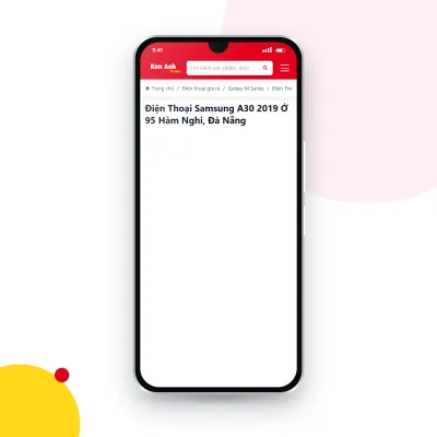 Điện thoại Samsung Galaxy A30 2019 đang mở trang sản phẩm trên epkinhdienthoai.vn (ảnh minh hoạ)