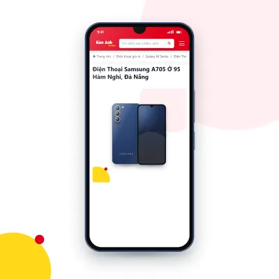 Điện thoại Samsung Galaxy A705 đang mở trang sản phẩm trên epkinhdienthoai.vn (ảnh minh hoạ)