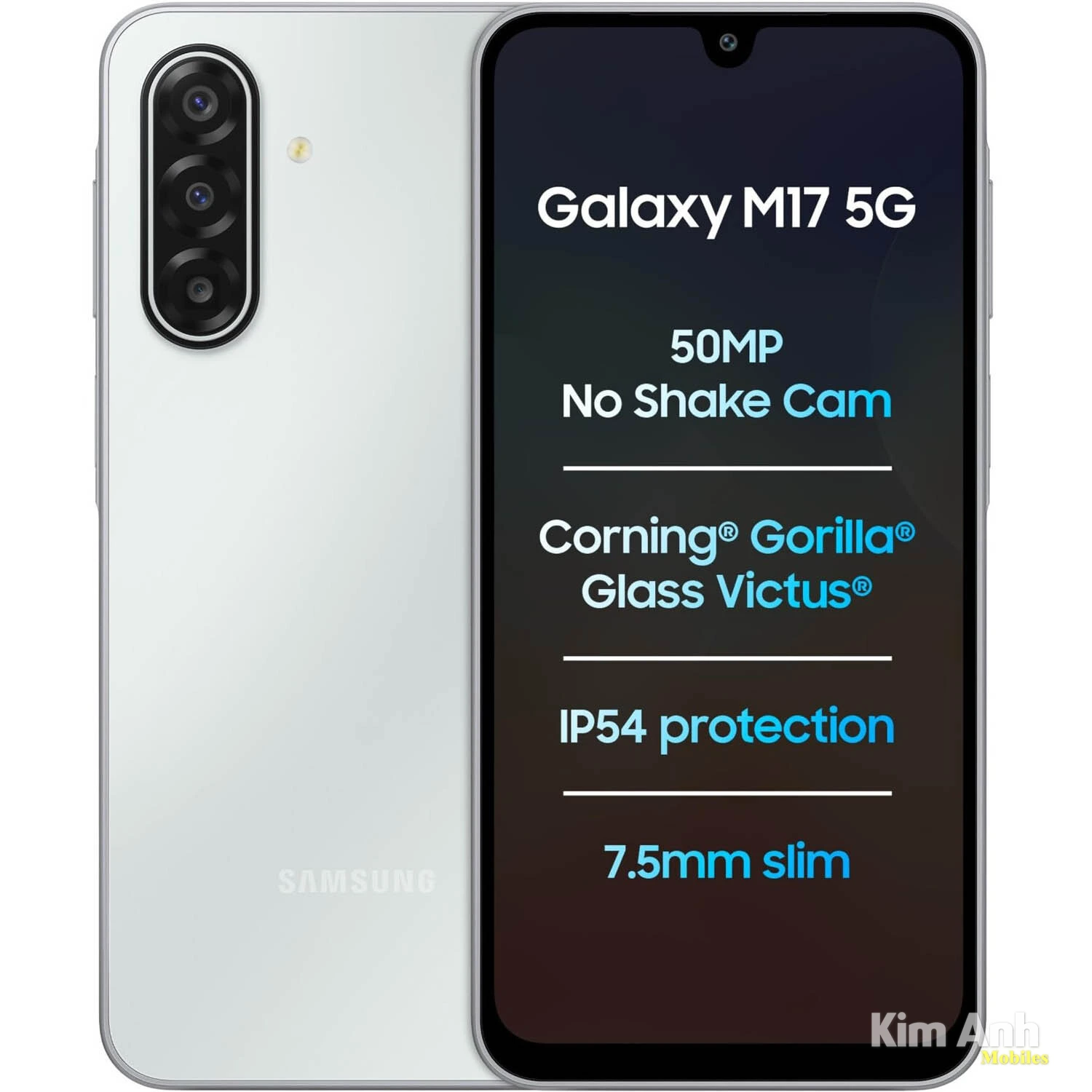 Điện thoại Samsung Galaxy M17 5G màu trắng chính hãng giá tốt tại Kim Anh Mobile Đà Nẵng