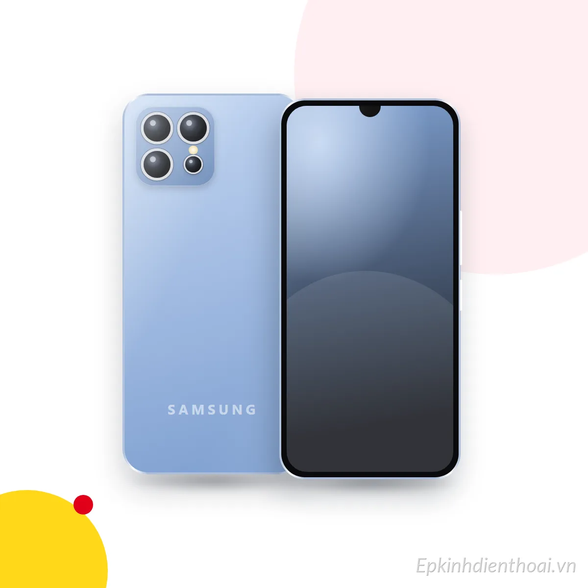 Mặt trước và mặt sau điện thoại Samsung Galaxy M2225 (ảnh minh hoạ)