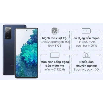Điện thoại Samsung Galaxy S20 FE màu xanh đen chính hãng, cấu hình mạnh mẽ tại Kim Anh Mobile Đà Nẵng.