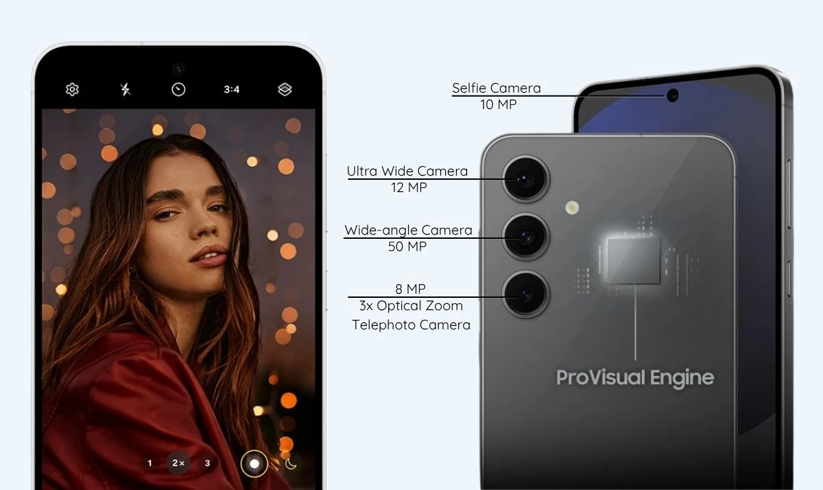 Điện thoại Samsung Galaxy S24 hiển thị thông số camera chi tiết, chính hãng tại Kim Anh Mobile Đà Nẵng.
