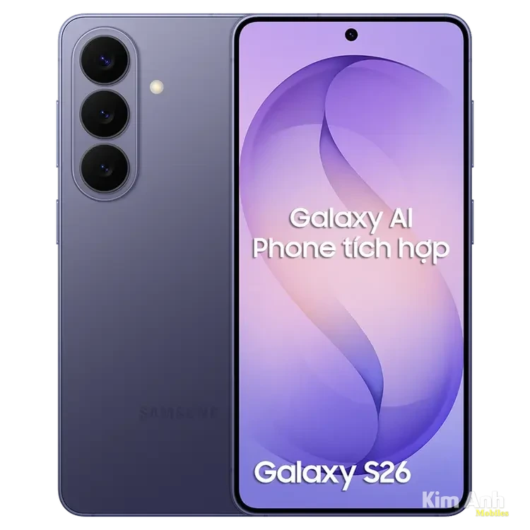 Điện thoại Samsung Galaxy S26 màu tím tích hợp AI chính hãng giá tốt tại Kim Anh Mobile Đà Nẵng