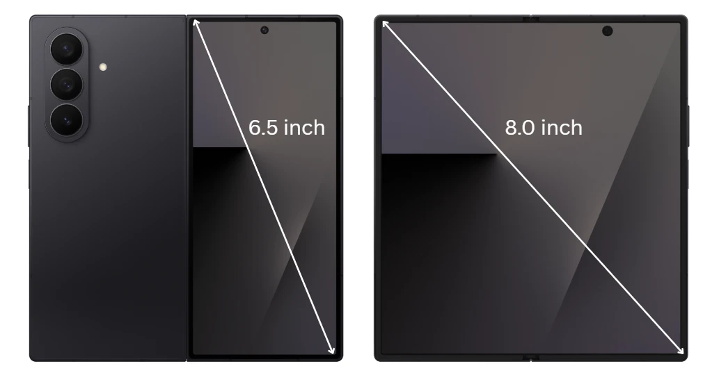 Điện thoại Samsung Galaxy Z Fold 5 màu đen gập mở, màn hình lớn, giá tốt tại Kim Anh Mobile Đà Nẵng.
