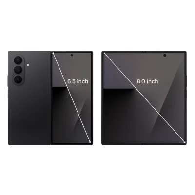 Điện thoại Samsung Galaxy Z Fold 5 màu đen gập mở, màn hình lớn, giá tốt tại Kim Anh Mobile Đà Nẵng.