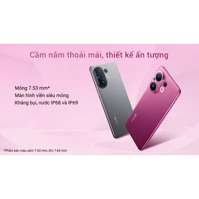 Điện thoại Vivo V60 màu xám và hồng chính hãng giá tốt tại Kim Anh Mobile Đà Nẵng