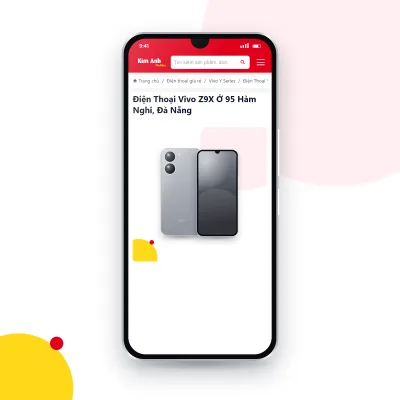 Điện thoại vivo Z9x đang mở trang sản phẩm trên epkinhdienthoai.vn (ảnh minh hoạ)