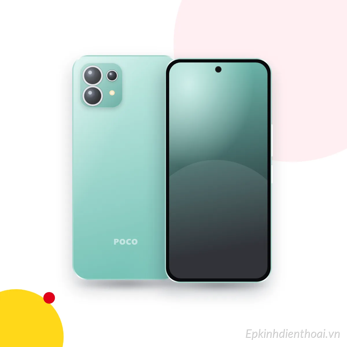 Mặt trước và mặt sau điện thoại POCO M4 Pro (ảnh minh hoạ)