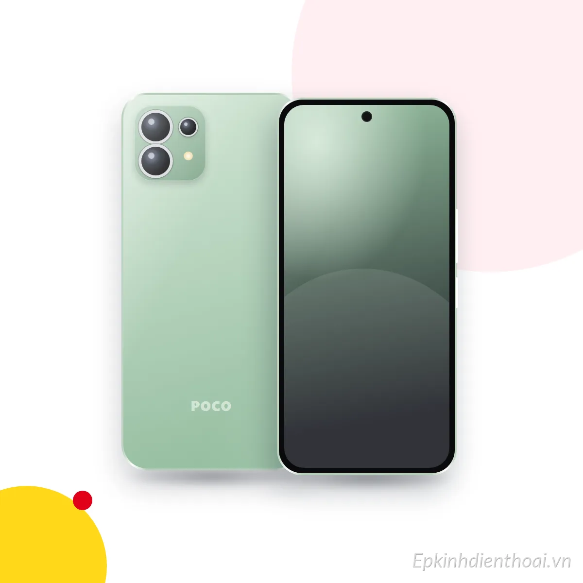 Mặt trước và mặt sau điện thoại POCO M6 Pro 5G (ảnh minh hoạ)