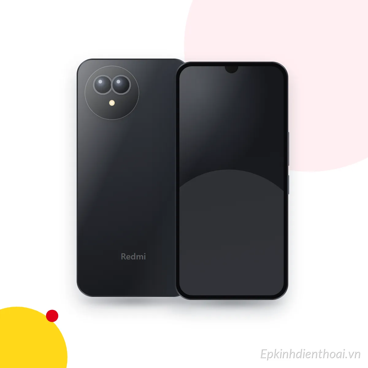 Mặt trước và mặt sau điện thoại Redmi A3 (ảnh minh hoạ)