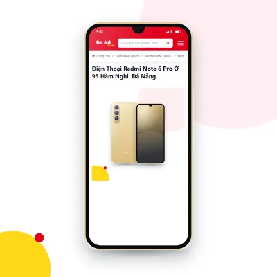 Điện thoại Redmi Note 6 Pro đang mở trang sản phẩm trên epkinhdienthoai.vn (ảnh minh hoạ)
