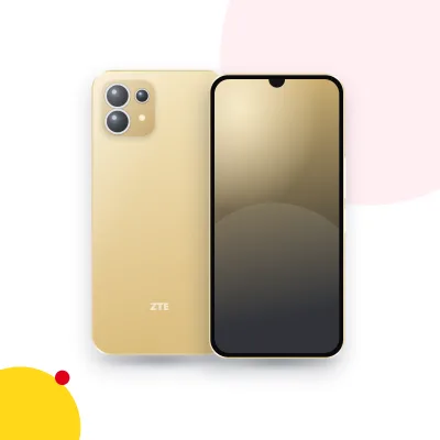 Mặt trước và mặt sau điện thoại ZTE Blade A55 (ảnh minh hoạ)
