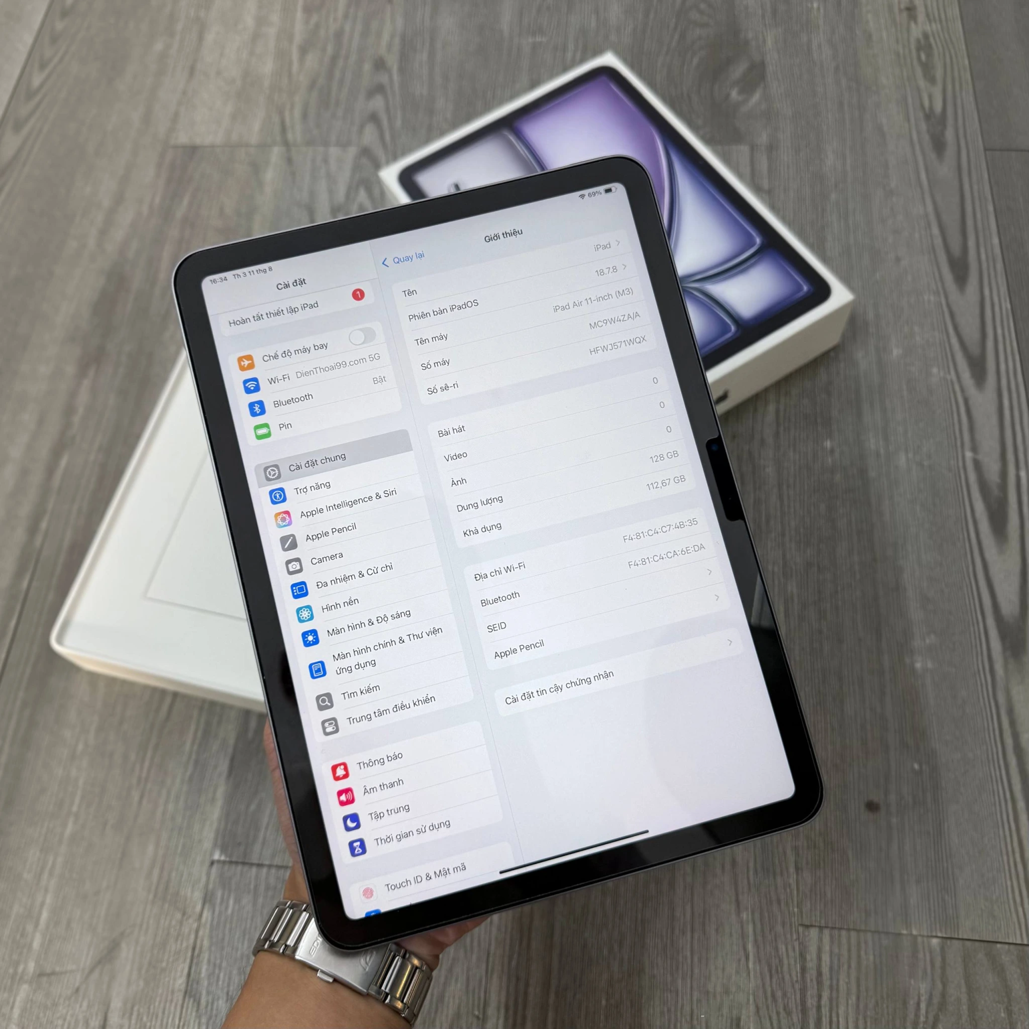 Máy tính bảng Apple iPad Air 11 inch M3 Chính hãng - Máy tính bảng Apple iPad Air M3 11 inch chính hãng giá tốt tại Kim Anh Mobile Đà Nẵng