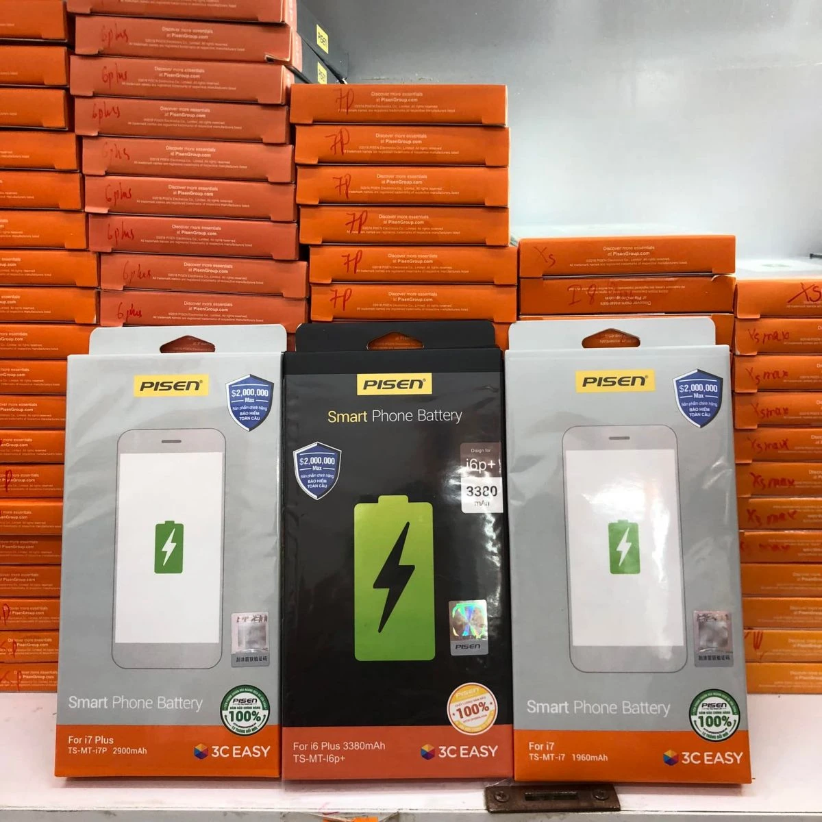 Pin điện thoại Pisen chính hãng cho iPhone 7 Plus, 6 Plus, 7 giá rẻ tại Đà Nẵng.
