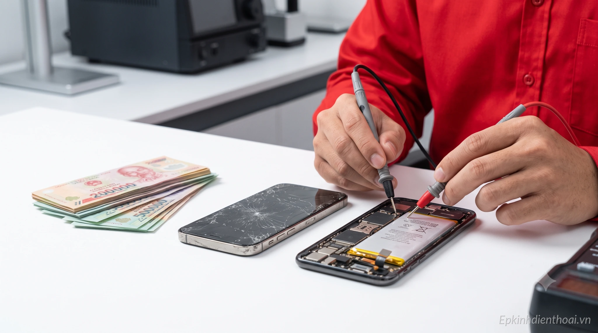 Kiểm tra và sửa chữa điện thoại iPhone uy tín tại Kim Anh Mobile Đà Nẵng.