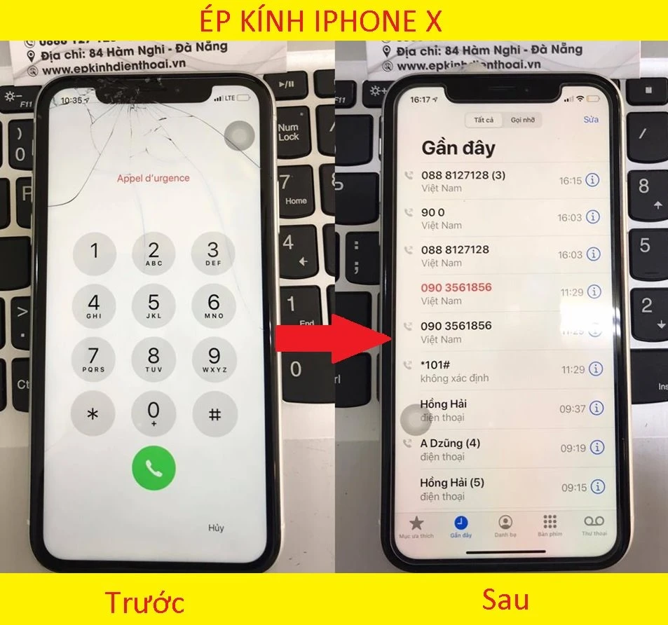 Ép kính iPhone X lấy ngay tại Kim Anh Mobile Đà Nẵng, màn hình đẹp như mới.