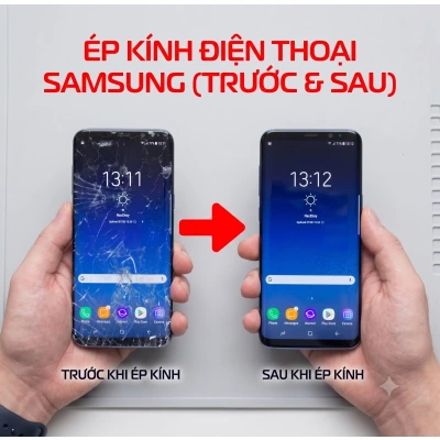 Ép kính Samsung Galaxy S9 lấy liền tại Kim Anh Mobile Đà Nẵng, màn hình đẹp như mới.
