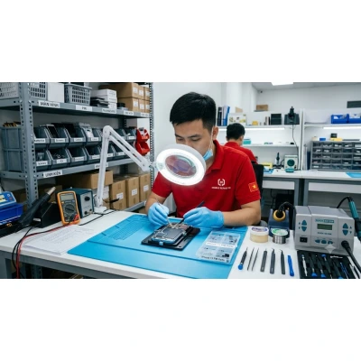 Kỹ thuật viên sửa chữa iPhone 13 Pro Max chuyên nghiệp tại Kim Anh Mobile Đà Nẵng