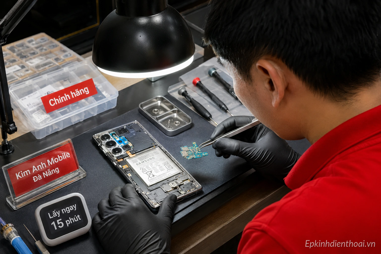 Sửa chữa mainboard Samsung Galaxy S24 Ultra lấy ngay tại Kim Anh Mobile Đà Nẵng