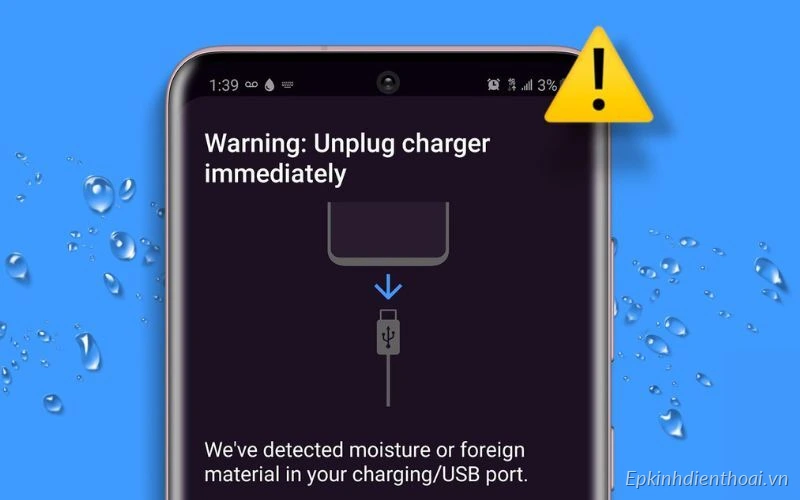 Sửa lỗi báo ẩm chân sạc Samsung lấy ngay tại Kim Anh Mobile Đà Nẵng
