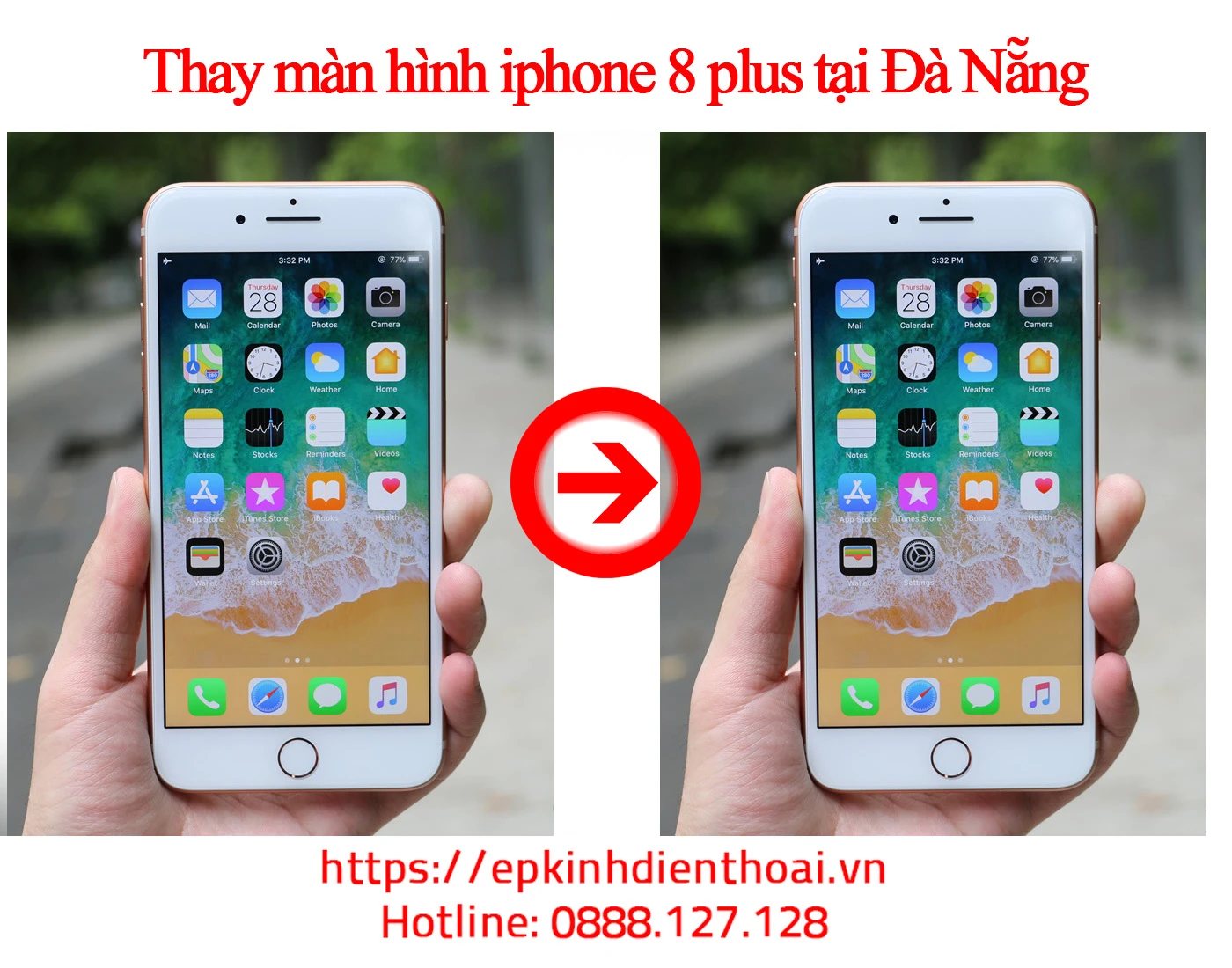 Dịch vụ thay màn hình iPhone 8 Plus uy tín, lấy ngay tại Kim Anh Mobile Đà Nẵng.