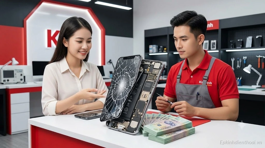 Thay màn hình iPhone Pro Max bị vỡ lấy ngay tại Kim Anh Mobile Đà Nẵng
