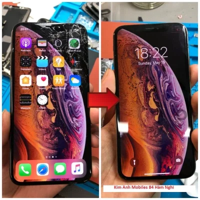 Thay màn hình iPhone XS bị vỡ lấy ngay tại Kim Anh Mobile Đà Nẵng uy tín.