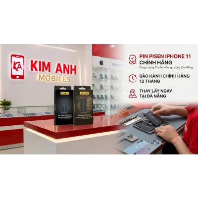 Thay pin Pisen iPhone 11 chính hãng lấy ngay tại Kim Anh Mobile Đà Nẵng