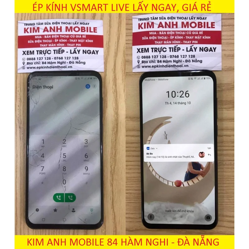 Dịch vụ ép kính thay màn hình Vsmart giá rẻ nhất tại đà nẵng