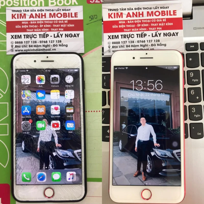 Ép kính điện thoại phone 7 plus