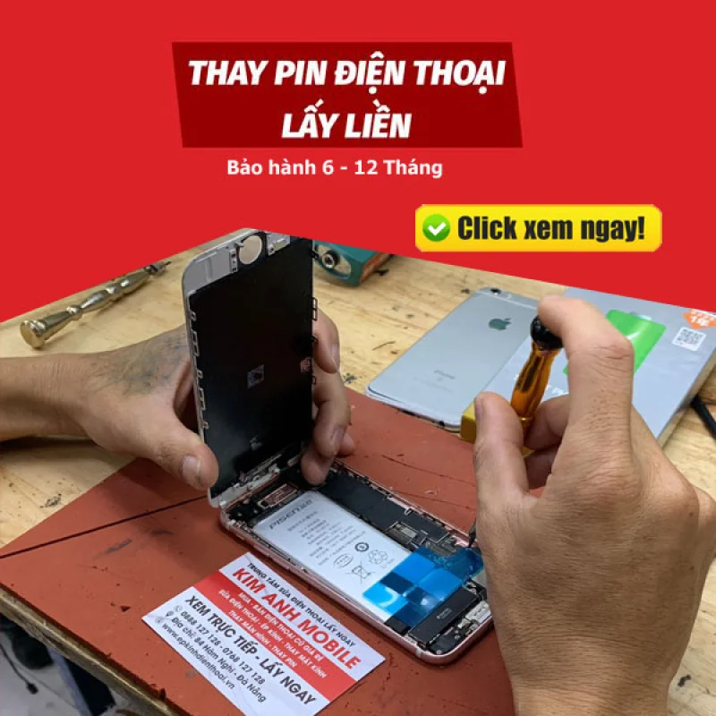Thay pin iphone chính hãng giá rẻ chỉ từ 199k tại Kim Anh Mobile