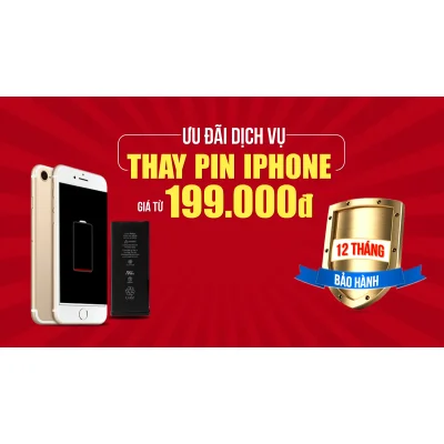 Thay Pin iphone đồng giá 199k Bảo hành 12 tháng.