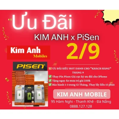 Thay Pin iPhone Pisen – Nhận quà xịn mịn từ Kim Anh Mobile dịp lễ 2/9