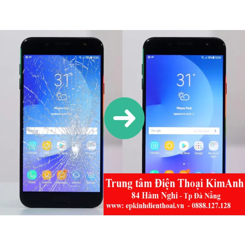Ép kính Samsung J7+